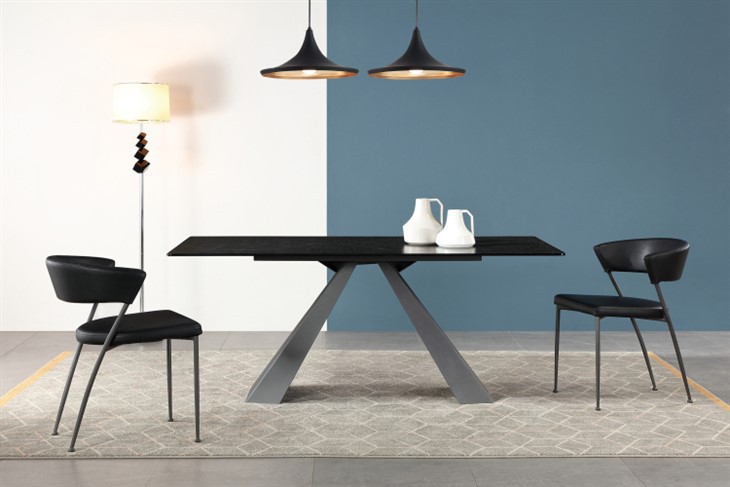 Luxury Glass Top Fix Dining Table