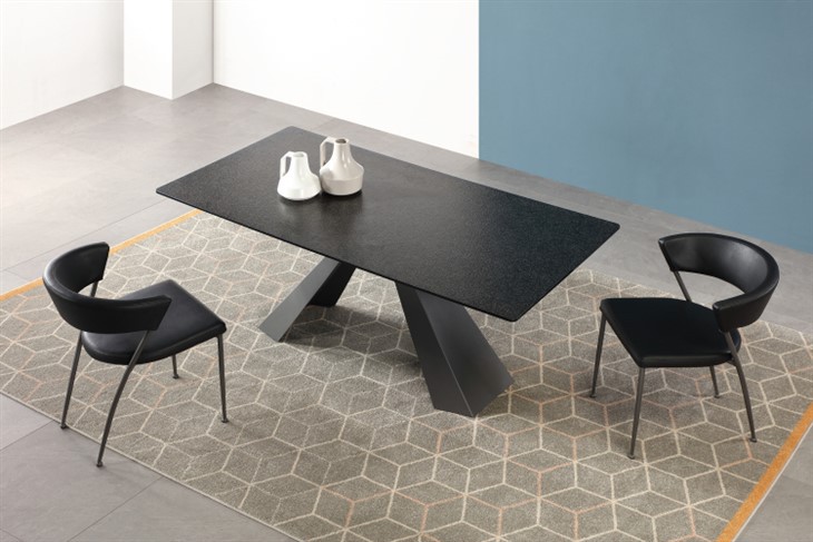 Luxury Glass Top Fix Dining Table