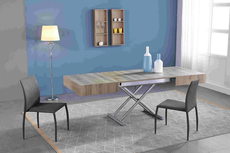 Solid Wood Board Lifting Extension Dining Table